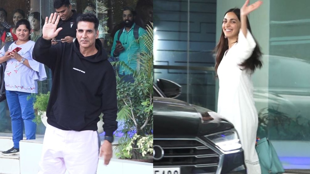 Kiara, Akshay spotted at Sajid Nadiadwalas office