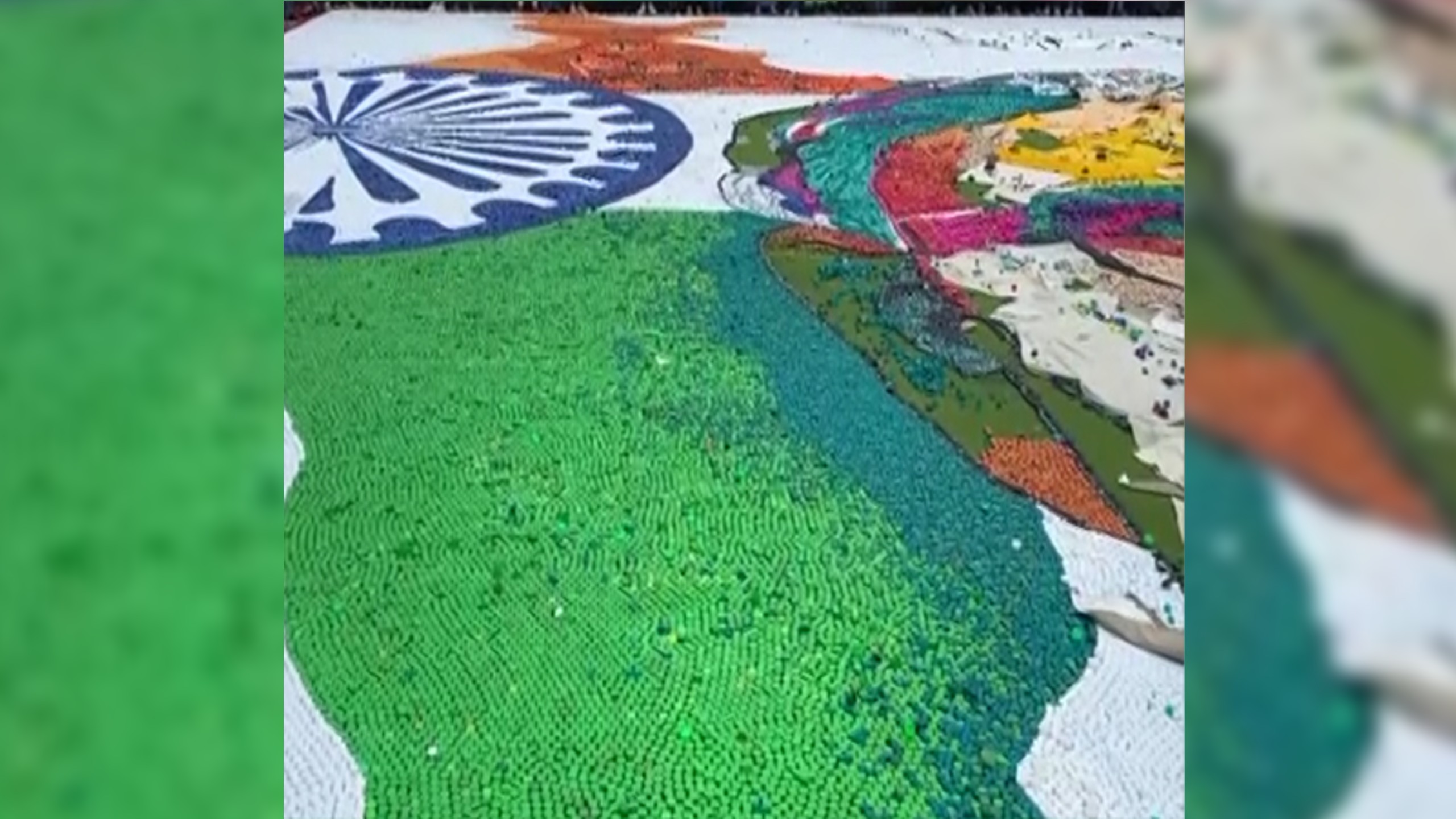 Artists create map of India & portrait of Modi using bottle caps
