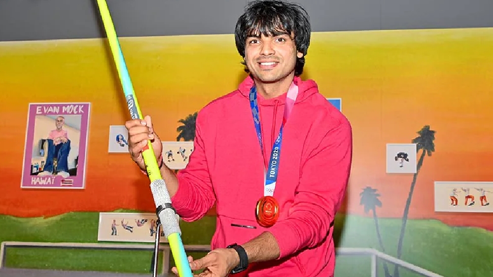 Neeraj Chopra gifts gold medal winning javelin to Olympic museum Neeraj Chopra gifts gold medal winning javelin to Olympic museum