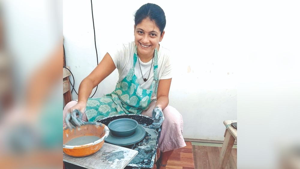 A philosophical process: Actress Aditi Balan begins to learn pottery A philosophical process: Actress Aditi Balan begins to learn pottery