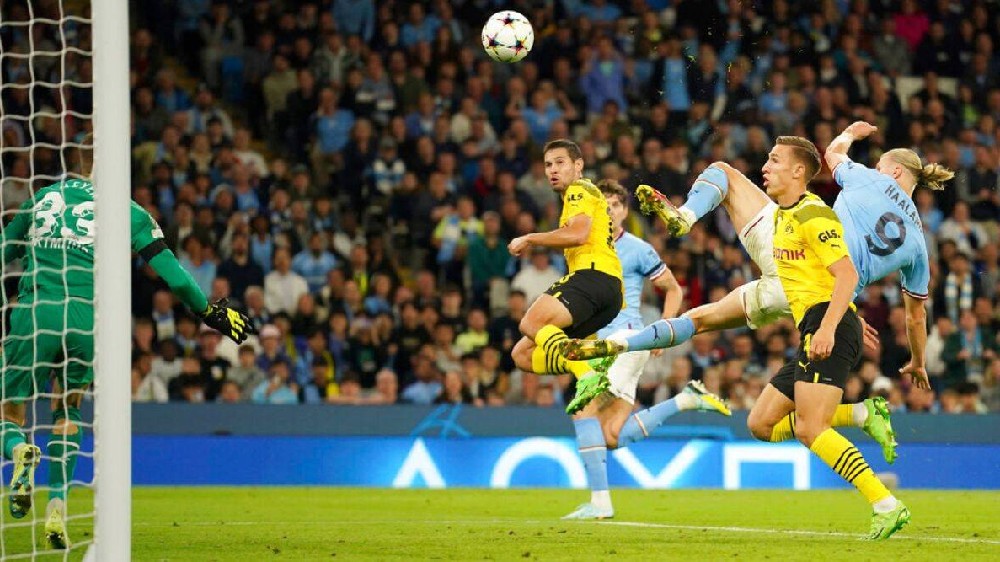 Erling Haaland nets winner for Manchester City against Dortmund Erling Haaland nets winner for Manchester City against Dortmund