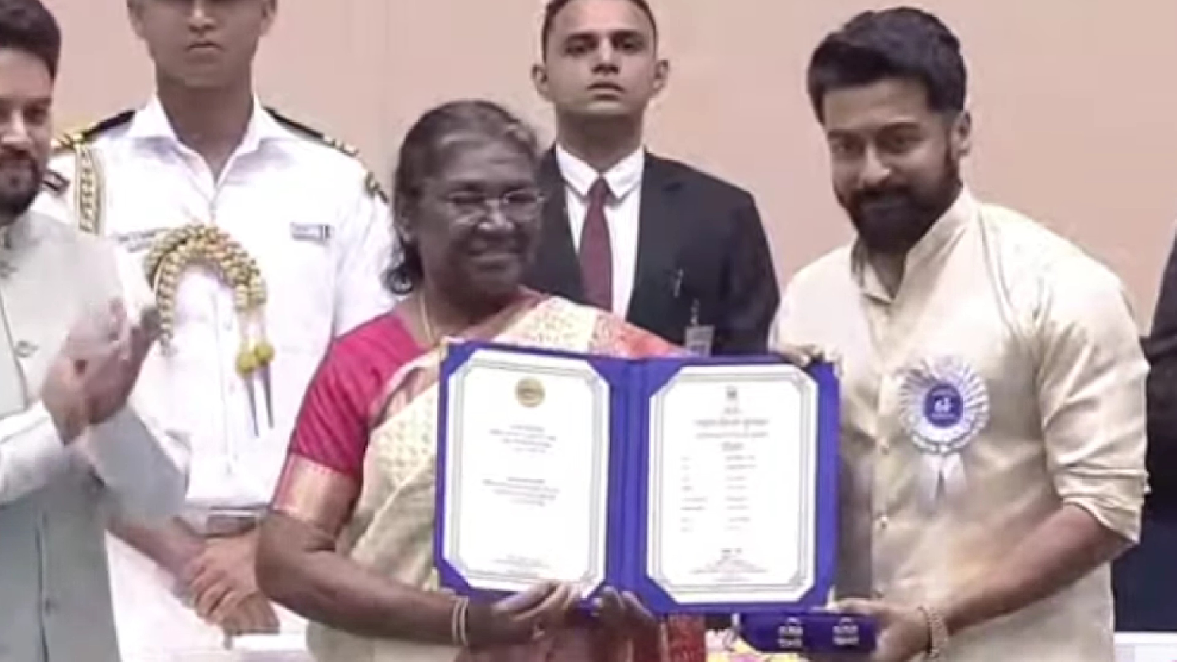 Suriya & Aparna receive national award from Prez Murmu