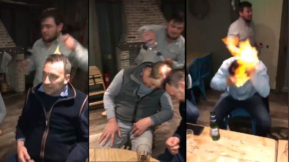 Men lighting up each other dangerously has netizens divided