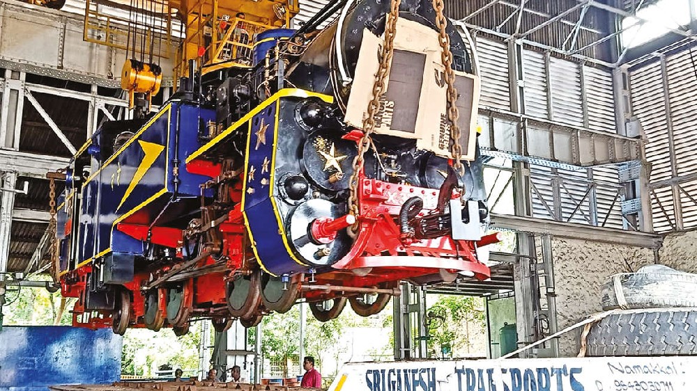 First ever HSD oil firing loco for NMR leaves Golden Rock Workshop