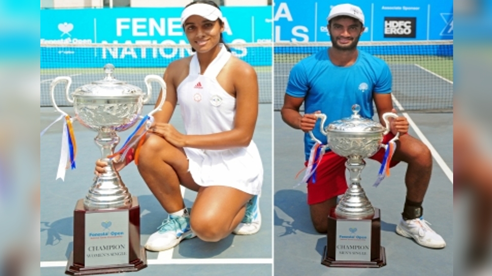 Manish, Vaidehi crowned champions at National Tennis Championship