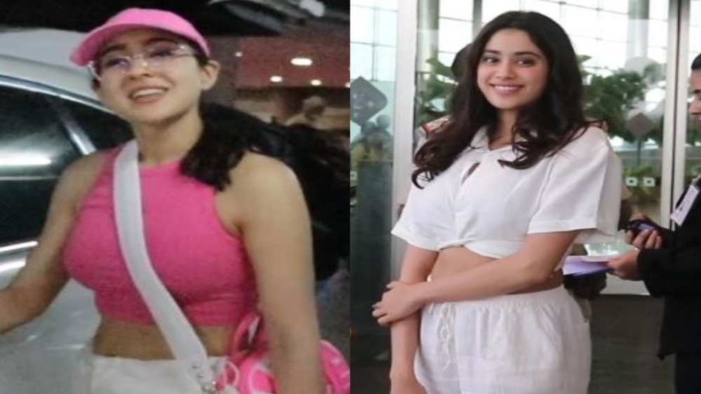 Sara, Janhvi sport comfy outfits for their airport look