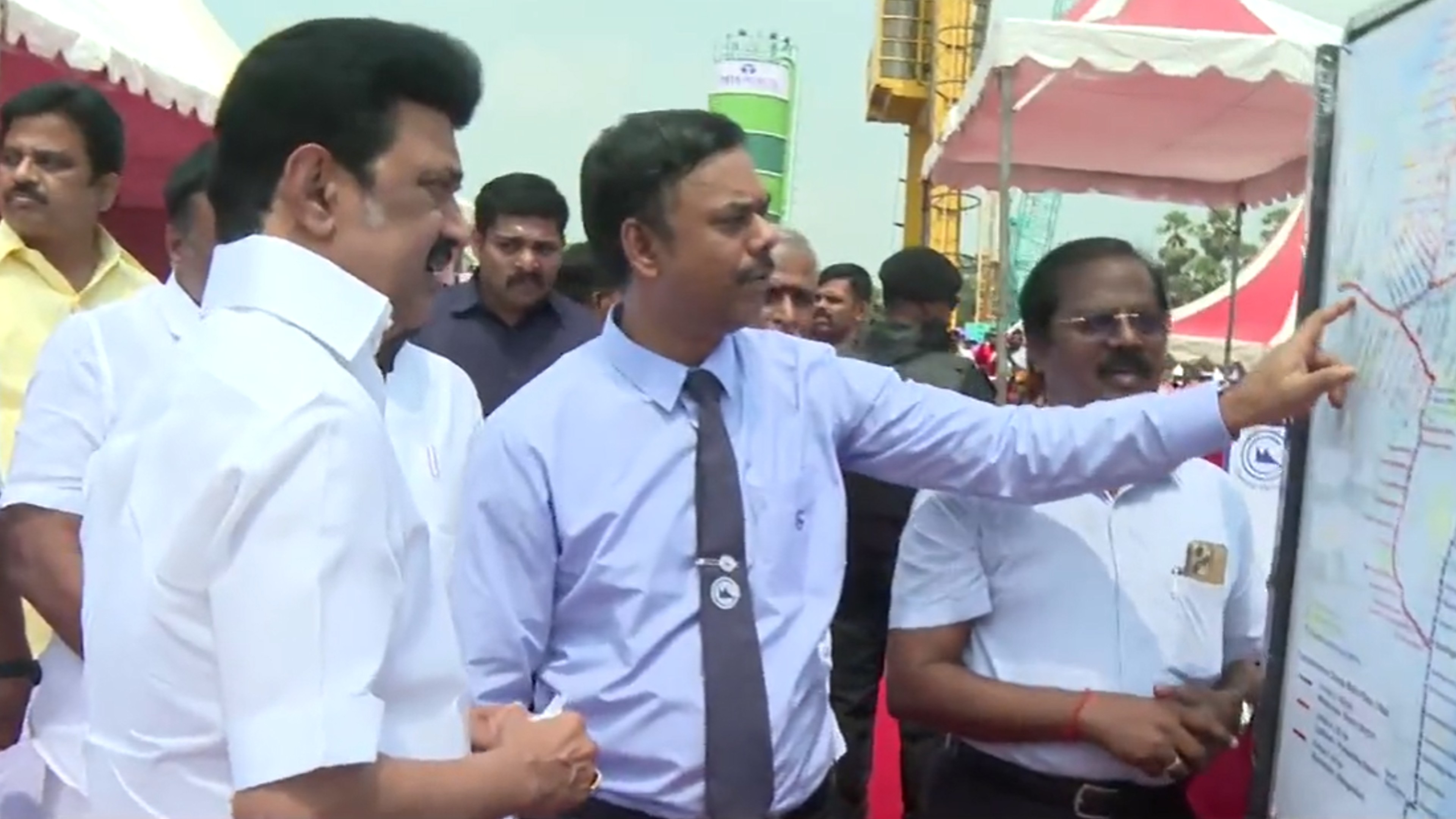 Stalin flags off tunneling work for Metro phase-II