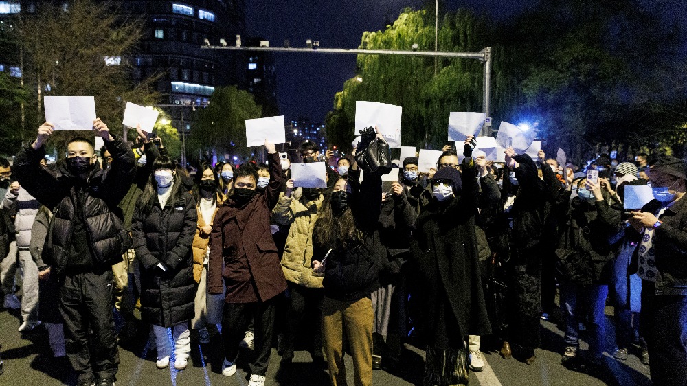 Chinas censors try to wipe images of blank sheets used by protesters Chinas censors try to wipe images of blank sheets used by protesters
