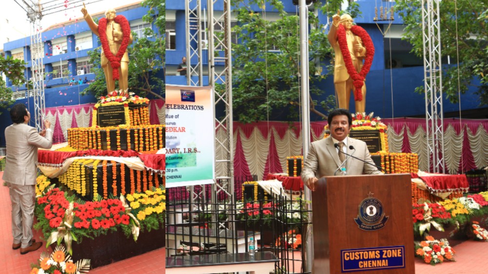 Dr Ambedkars statue unveiled in Chennai Custom House