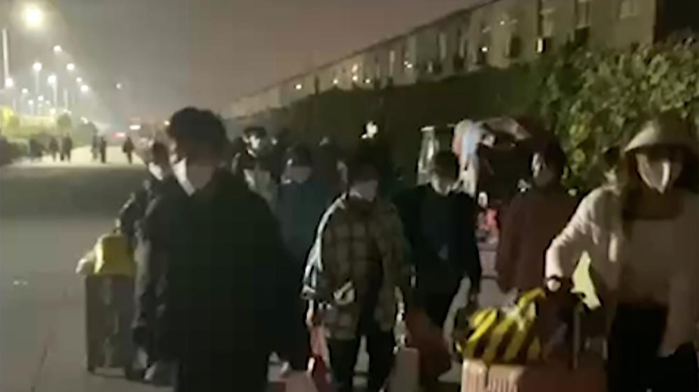 Employees at Chinese iPhone factory protest