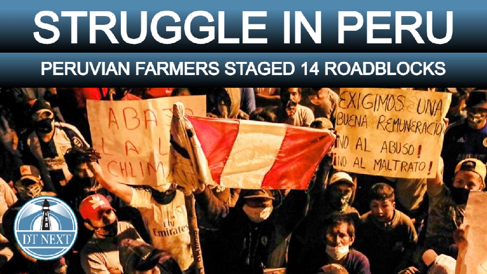 Peruvian farmers staged 14 Roadblocks
