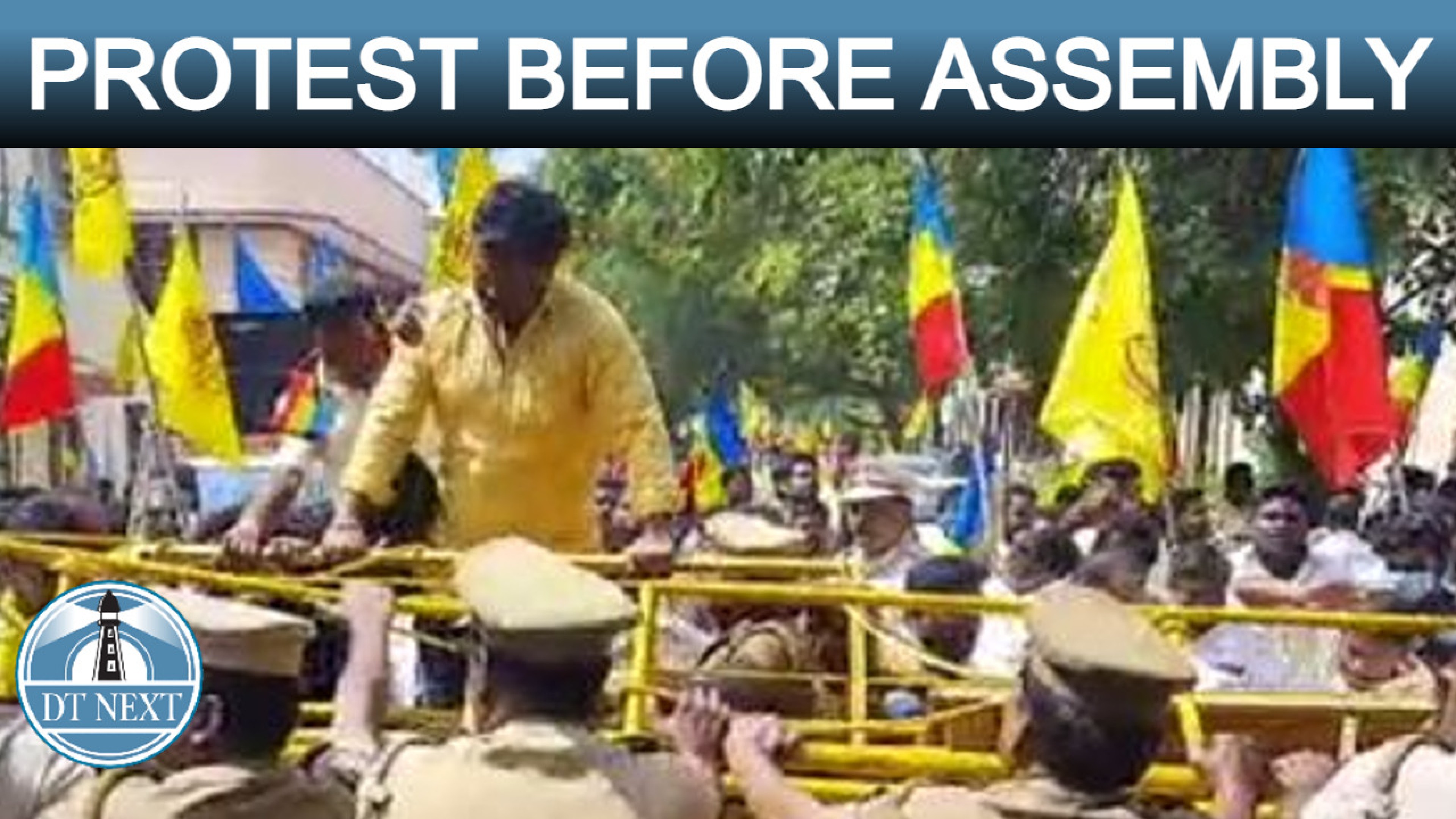 Protest before Puducherry assembly