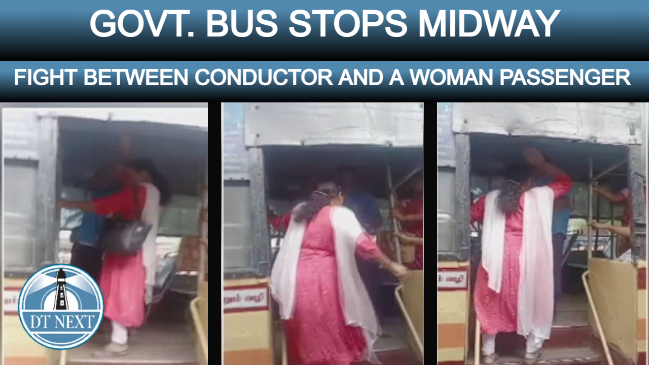 Fight between Conductor and a woman passenger Fight between Conductor and a woman passenger