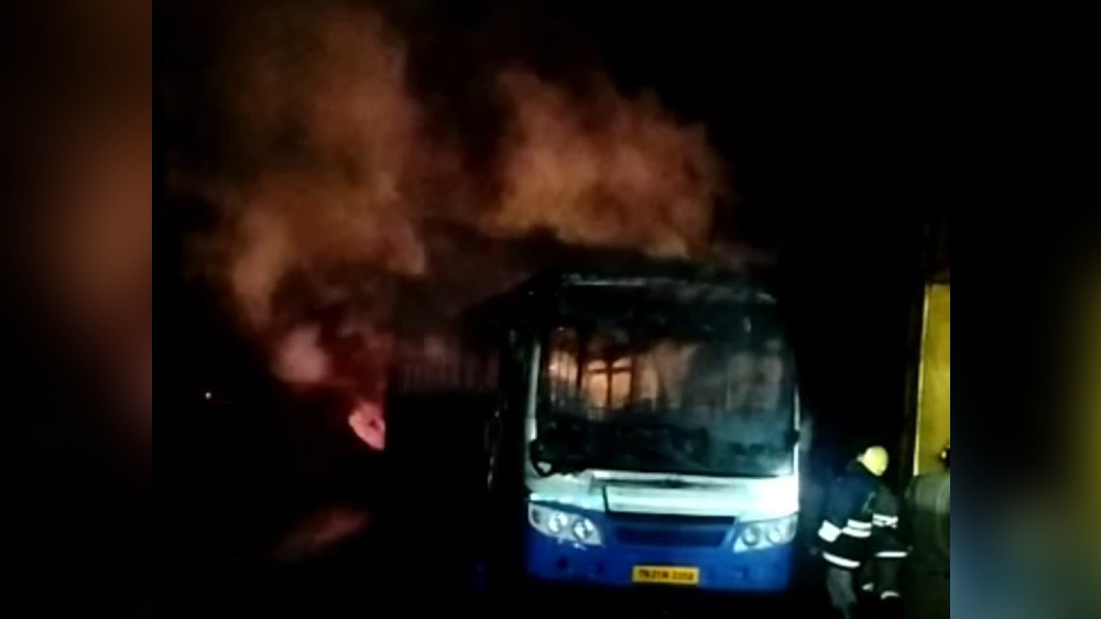 Koyambedu-bound TNSTC bus ablaze, no casualties