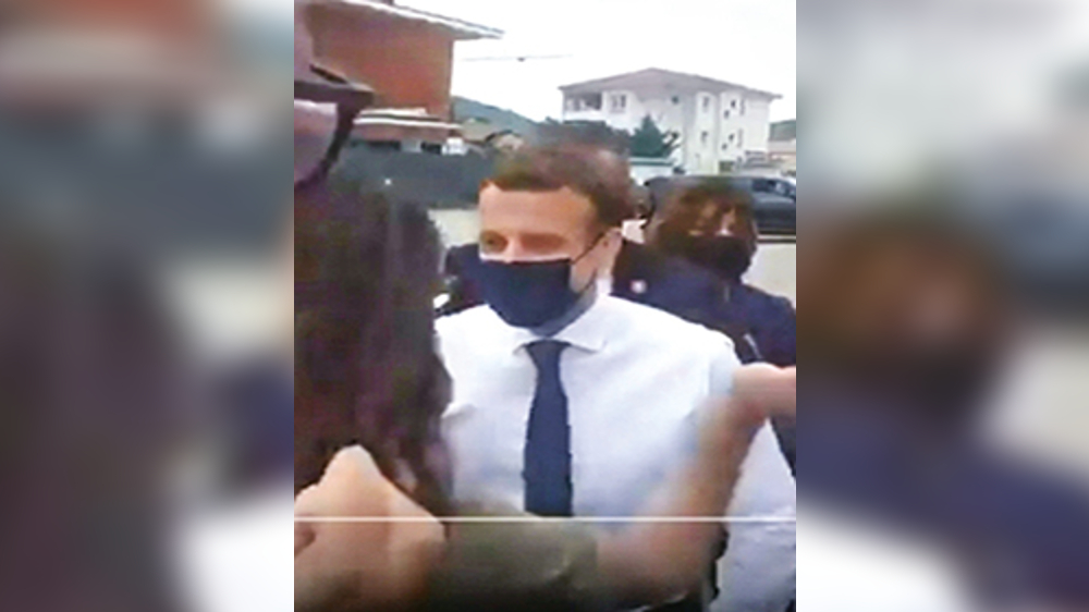 Old video of Macron being slapped goes viral again