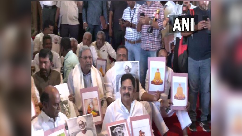 Savarkars portrait unveiled in Ktaka Assembly hall, Oppn protests
