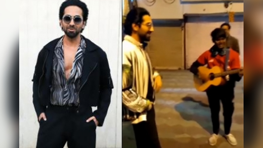 Ayushmann does an impromptu jam with Delhi street singer