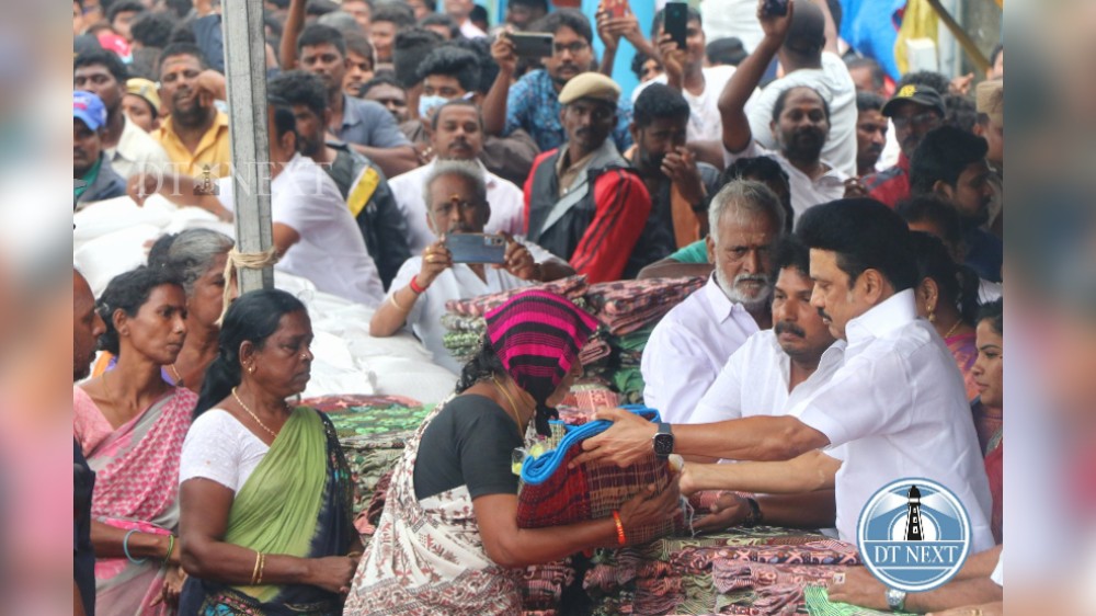 Stalin inspects cyclone-hit areas, assures compensation