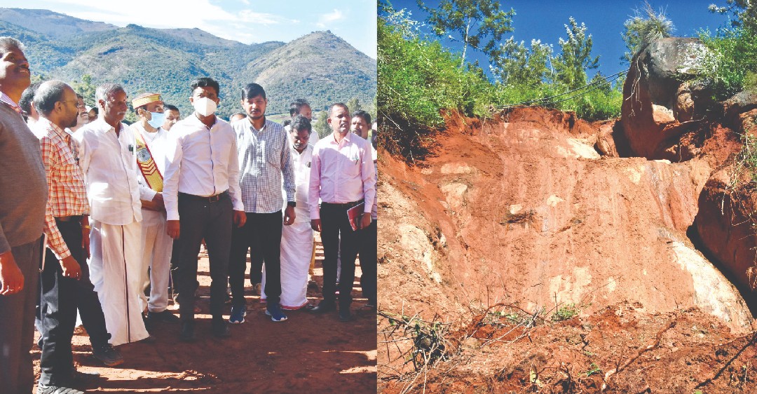 Huge mud slip blocks vehicle movement on Kotagiri-Kookalthorai Road
