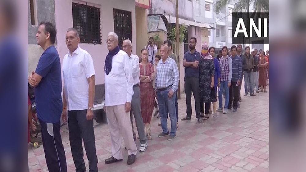 Gujarat polls: Voter turnout at 34.74 per cent till 1 pm Gujarat polls: Voter turnout at 34.74 per cent till 1 pm