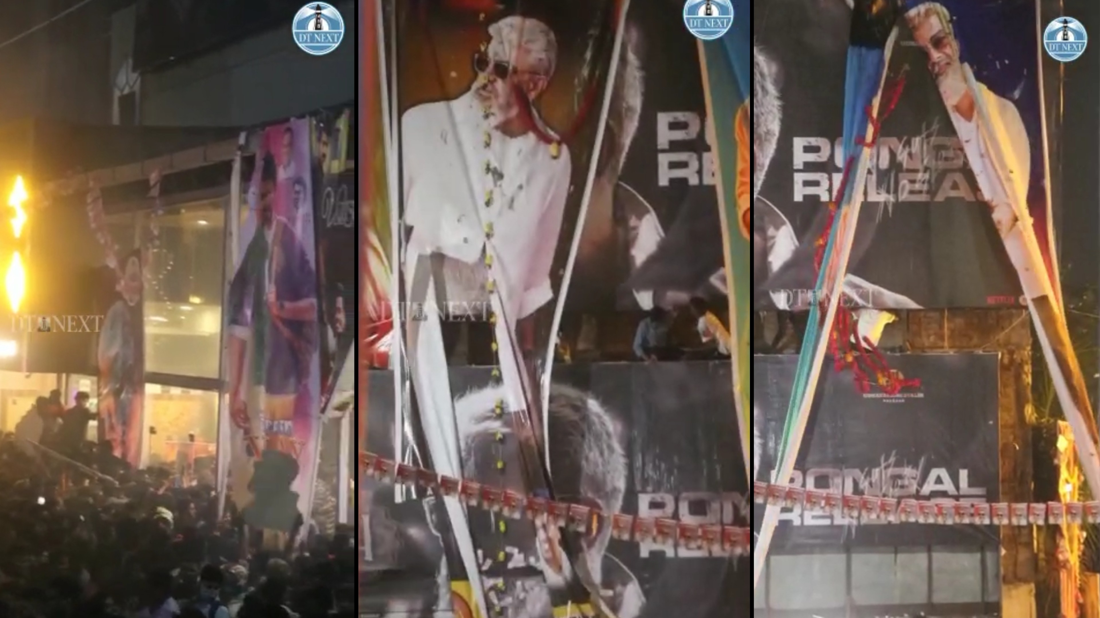 Thunivu vs Varisu: Fans tear banners outside Chennai theatres Thunivu vs Varisu: Fans tear banners outside Chennai theatres