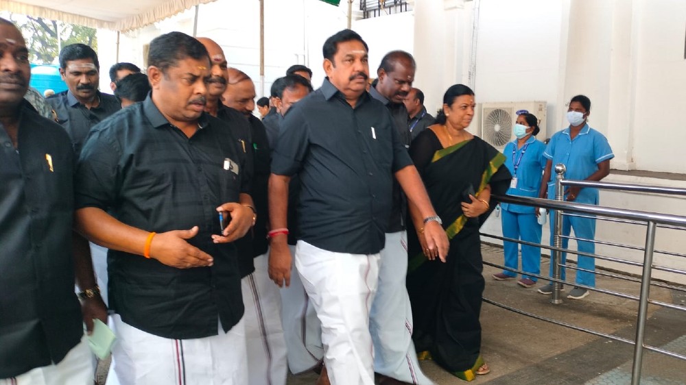 AIADMK MLAs reach TN Assembly in black shirts, OPS arrives in white