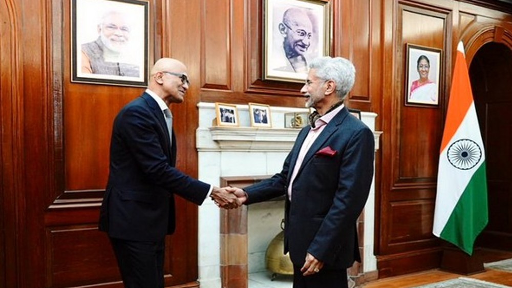 Jaishankar meets Microsoft CEO Satya Nadella in New Delhi