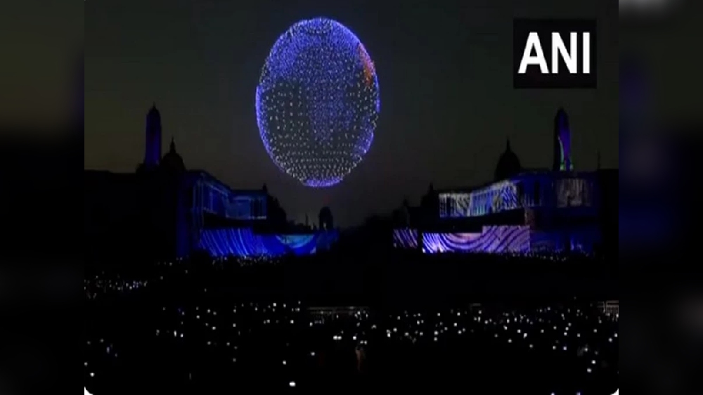 Delhi sky dazzles with light ahead of Beating Retreat ceremony