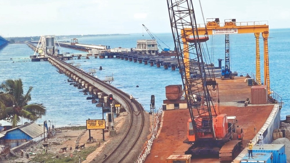 84 pc of new bridge at Pamban over, opening likely in March