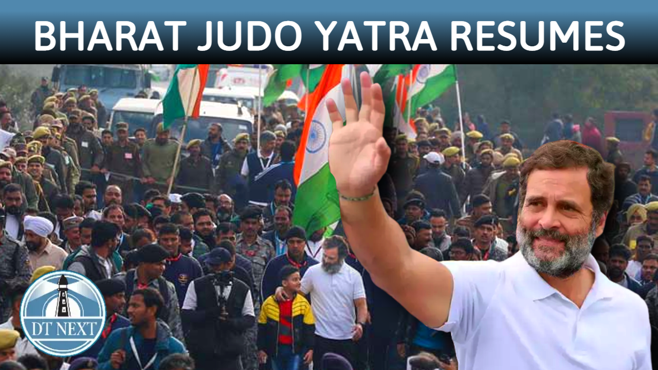 J-K: Bharat Jodo Yatra resumes from Hiranagar in Kathua district