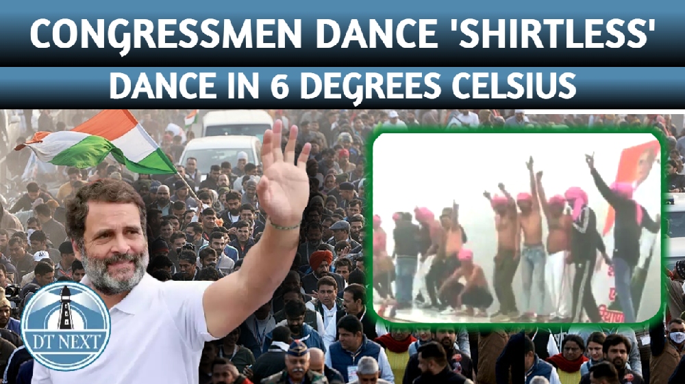 Congress Supporters dance Shirtless during Bharat Jodo Yatra