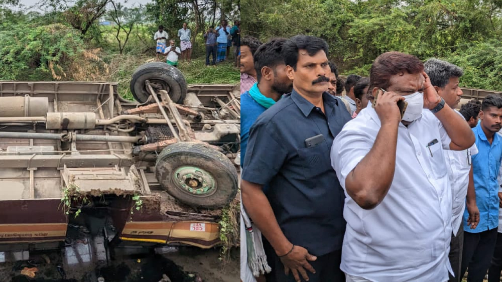 Bus accident: Minister Sivasankar rescues injured passengers