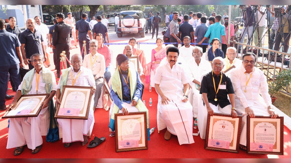 Stalin distributes Tamil development dept awards Stalin distributes Tamil development dept awards