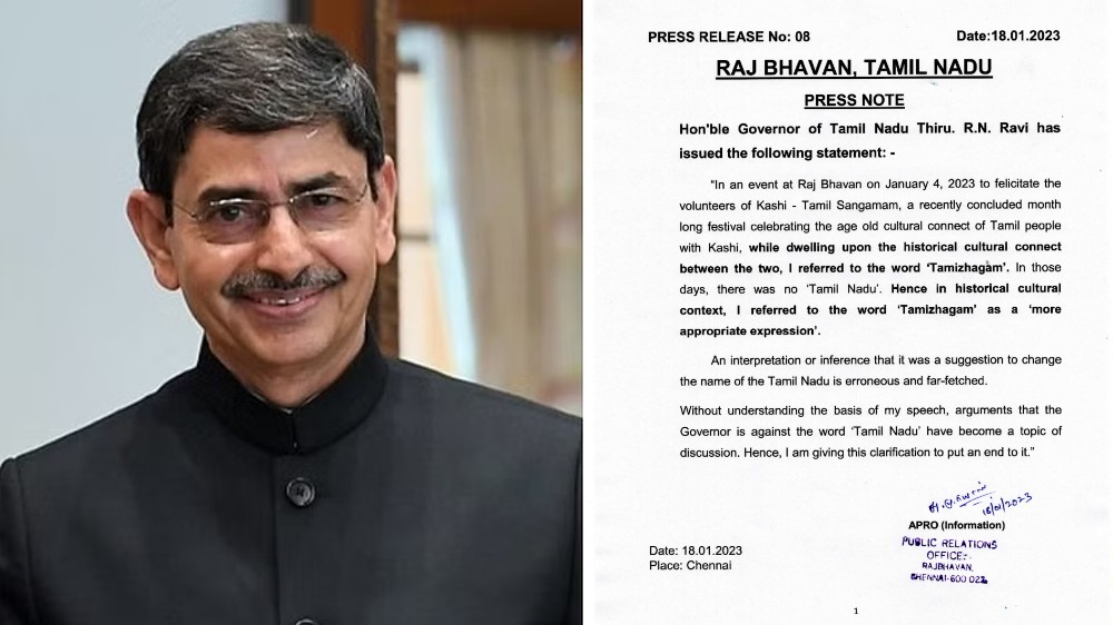 Not a suggestion to change name: Guv Ravi on ‘Tamizhagam’ row Not a suggestion to change name: Guv Ravi on ‘Tamizhagam’ row