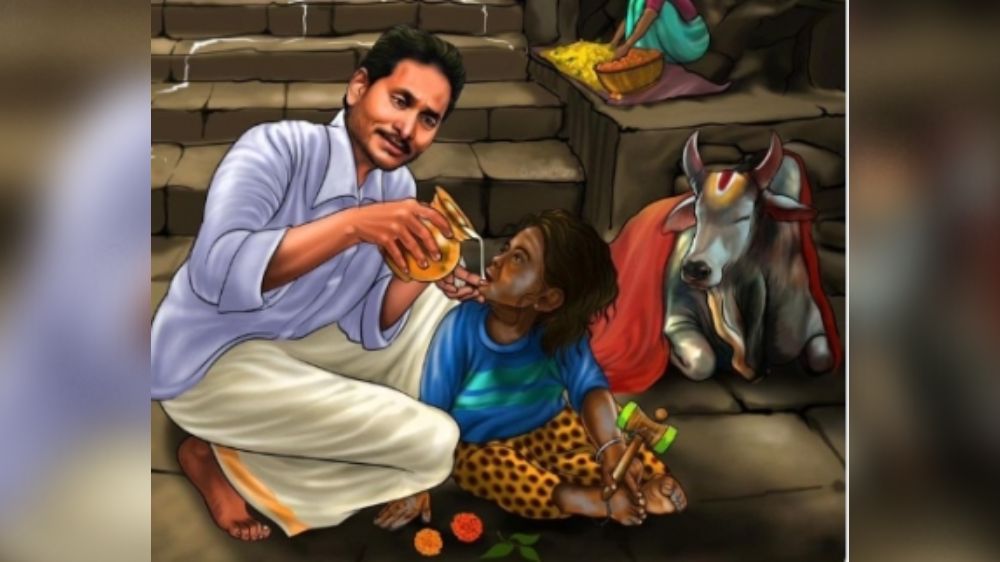 BJP slams post showing Jagan feeding milk to child dressed as Lord Shiva