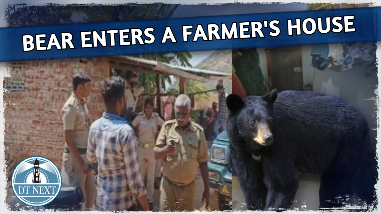 Bear enters a farmers house near Andippatti Bear enters a farmers house near Andippatti