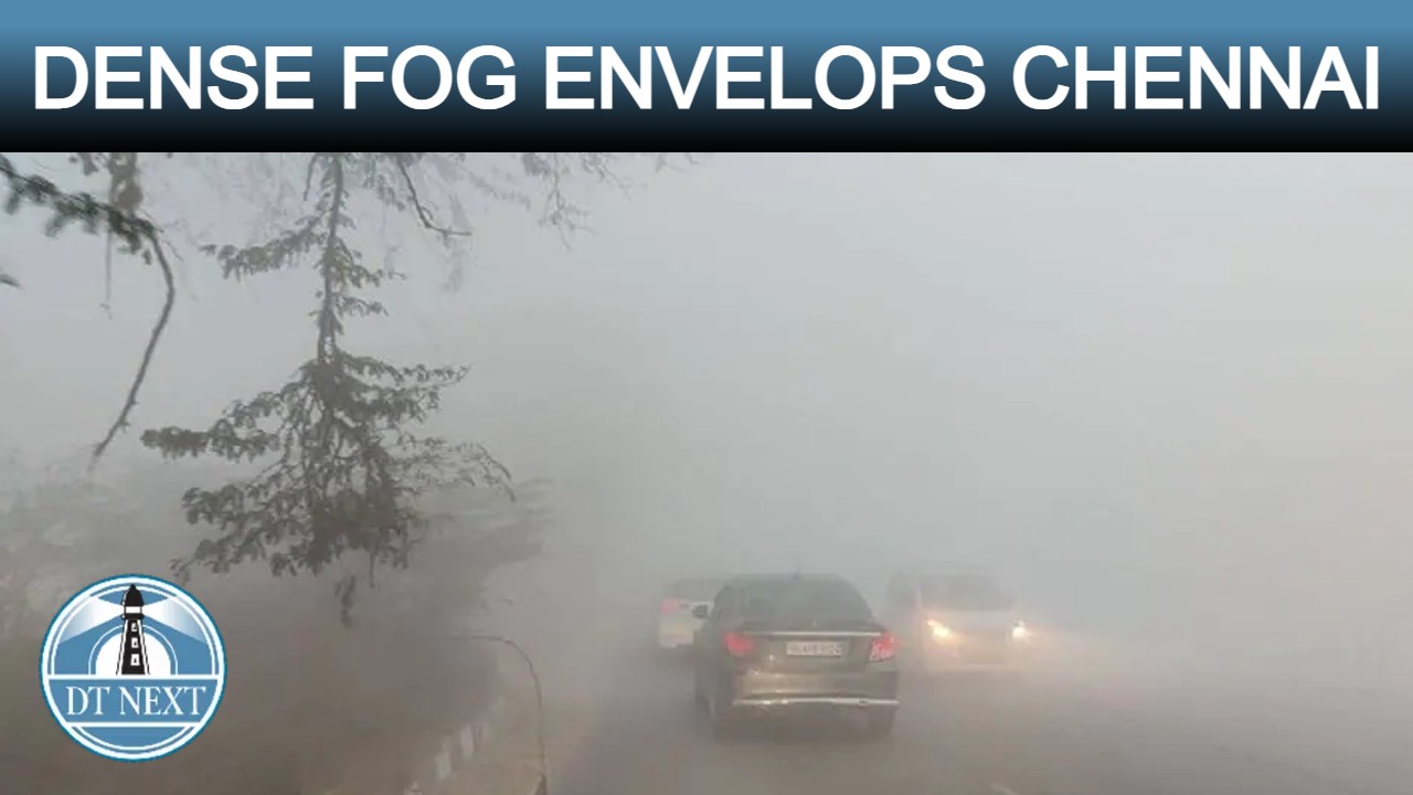 Dense fog envelops Chennai : Suburbs; motorists suffer