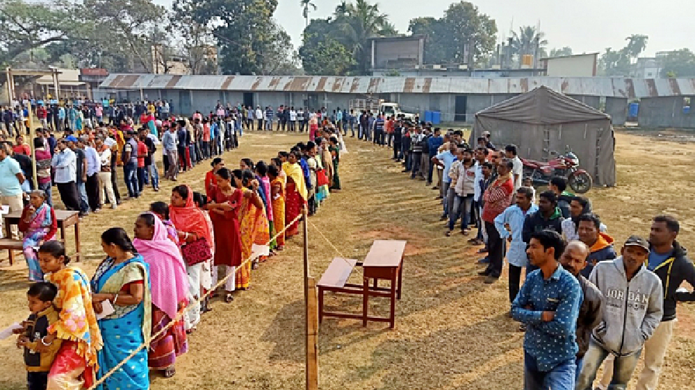 Tripura records 69.96 pc voter turnout till 3 pm: EC Tripura records 69.96 pc voter turnout till 3 pm: EC