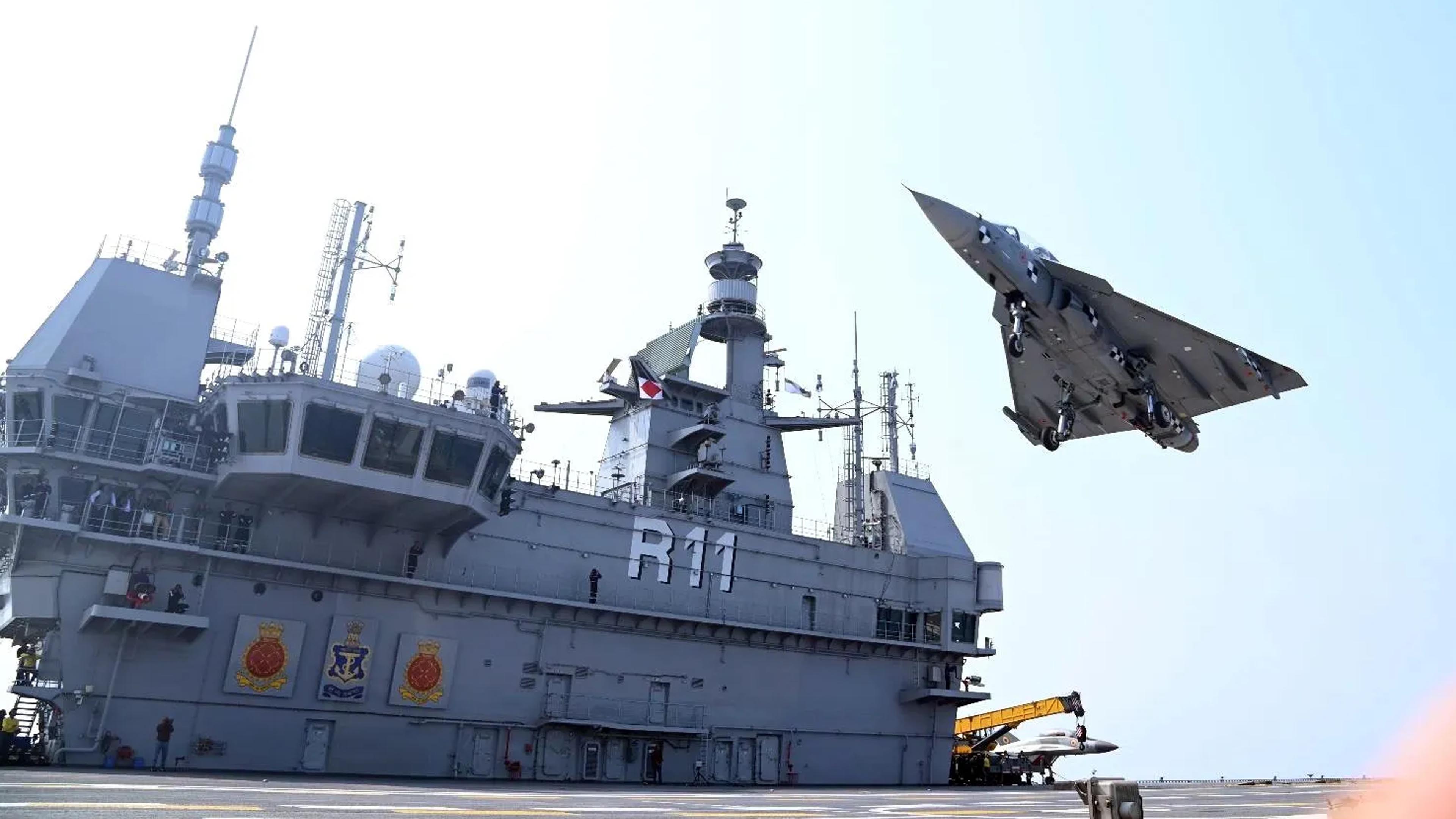 LCA accomplishes maiden landing onboard INS Vikrant