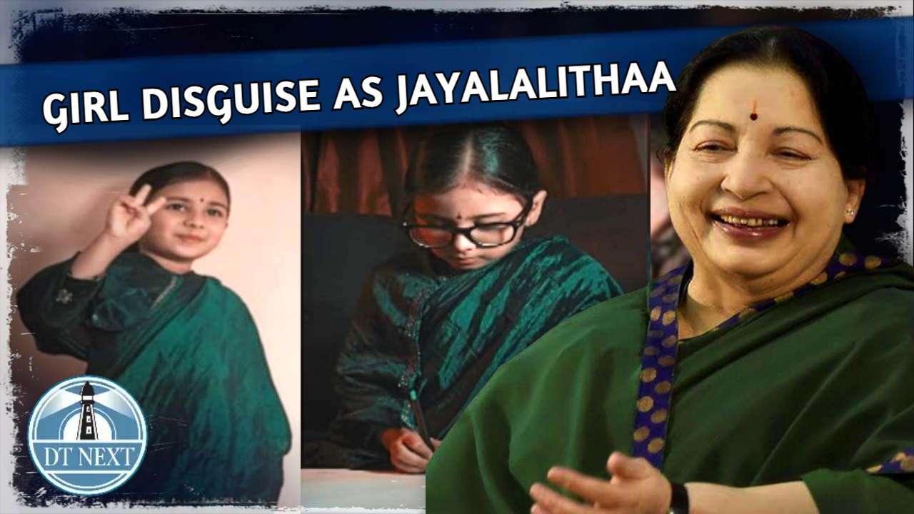 Cute little girl disguise as Jayalalithaa Cute little girl disguise as Jayalalithaa