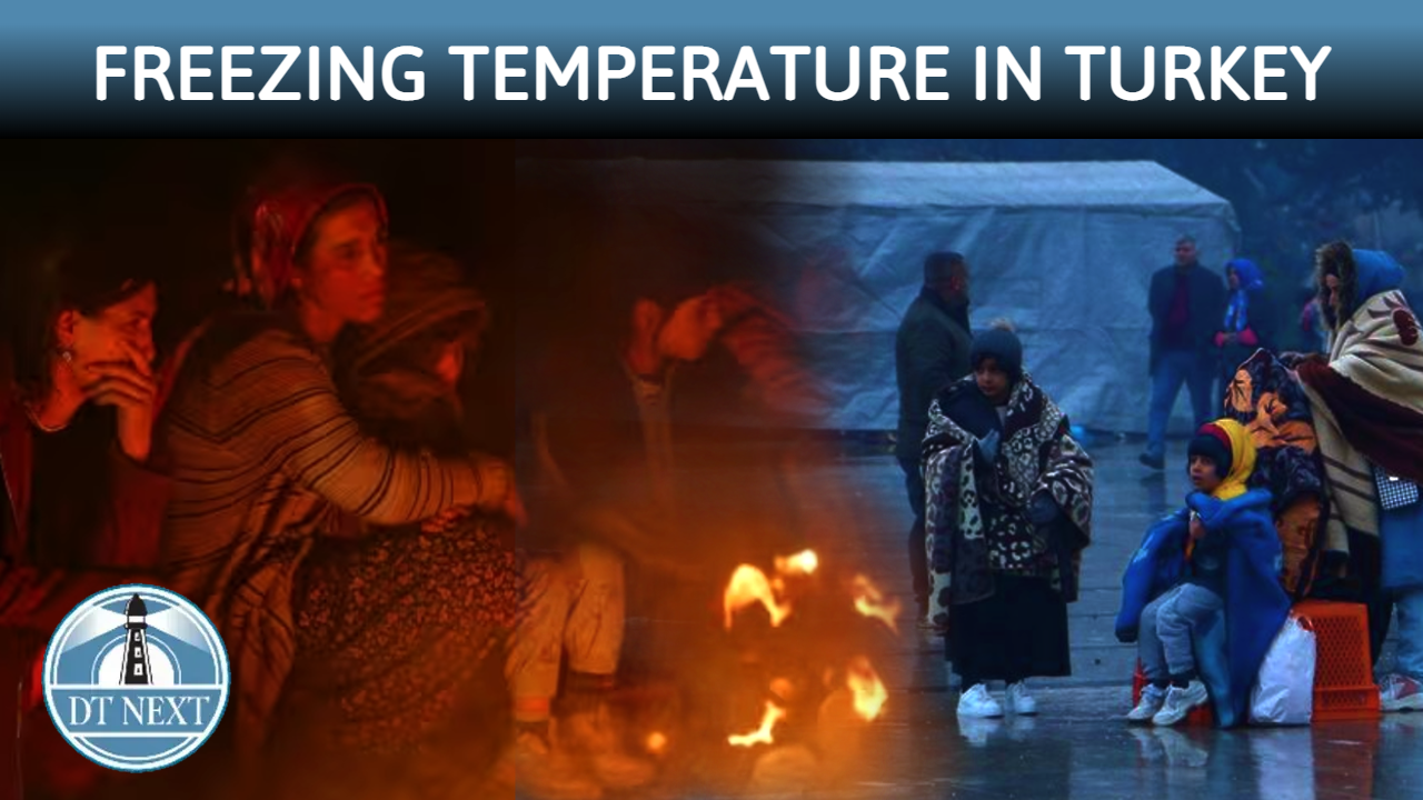 Turkey: Families spend night in freezing temperature