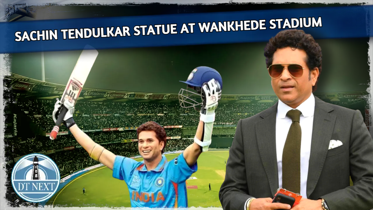 Sachin Tendulkar on his life-size statue at Wankhede stadium Sachin Tendulkar on his life-size statue at Wankhede stadium
