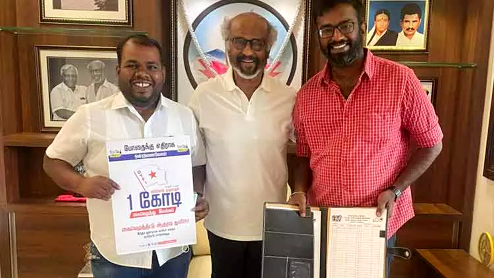 Drug-free TN: Rajinikanth signs one crore signature campaign