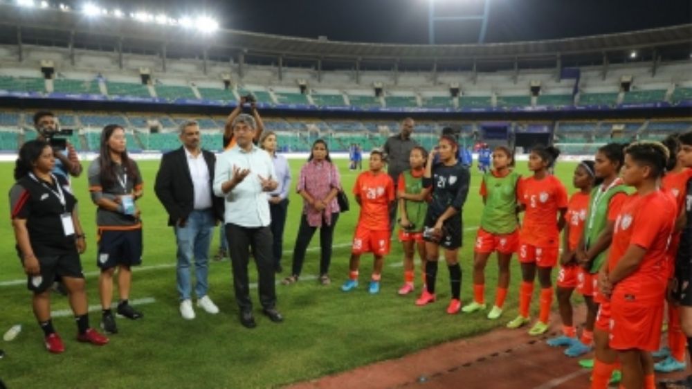 AIFF chief meets Indian team, reveals broader vision for women football