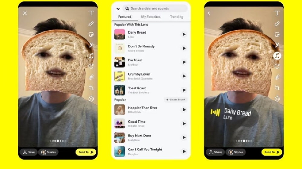 Snapchat now recommends sounds for photos, videos