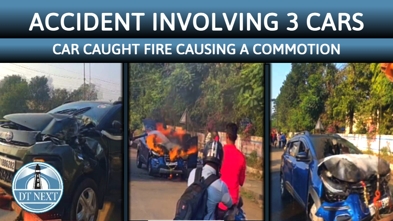 Car caught fire: Commotion in Tambaram Car caught fire: Commotion in Tambaram