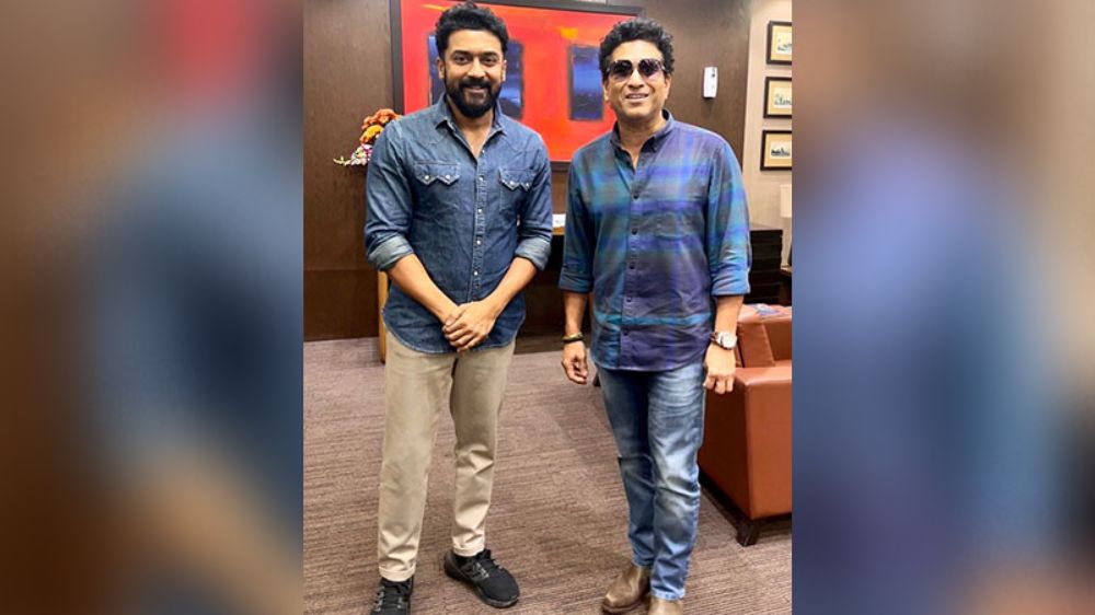 VIRAL: Suriya poses with Sachin, fans says 2 GOATs in one frame