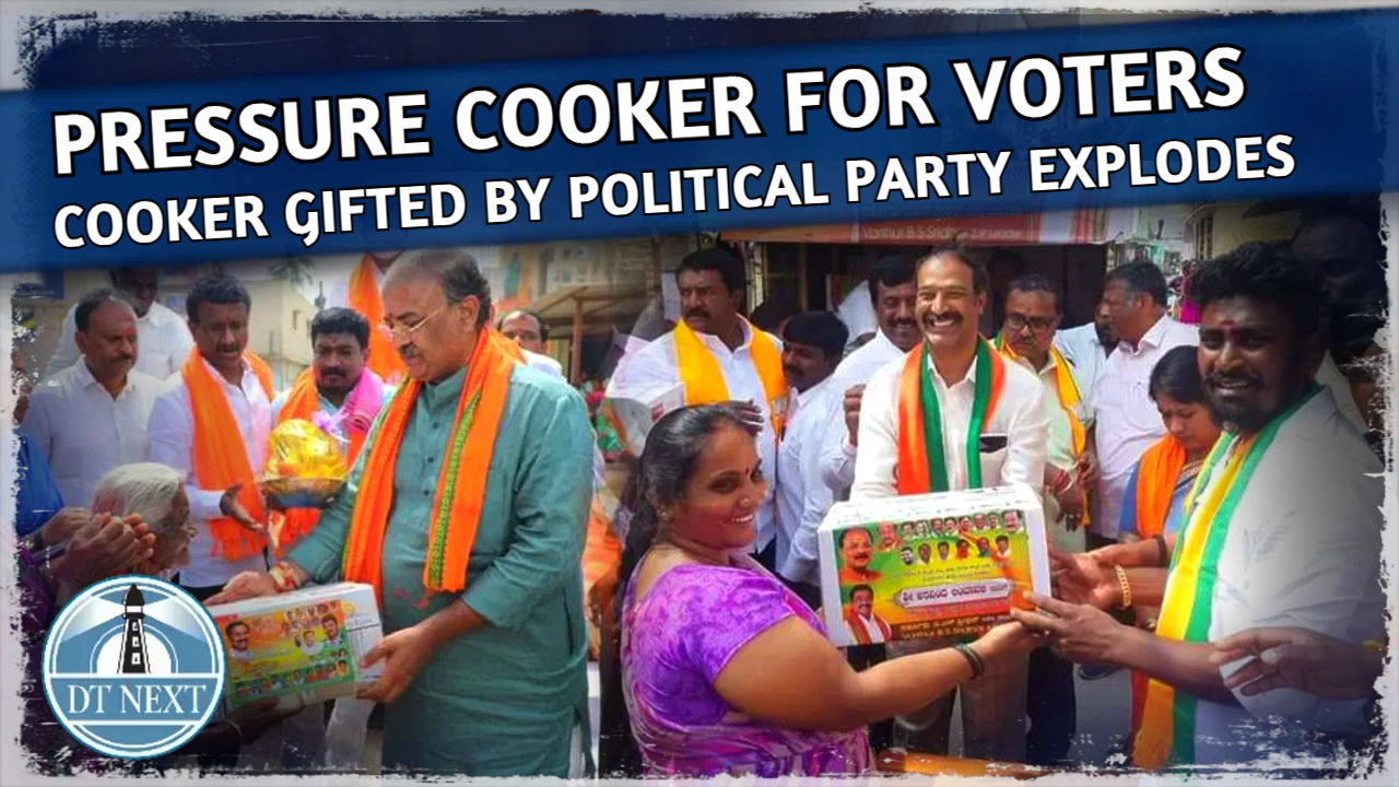 Pressure cooker gifted by political party explodes in Karnataka