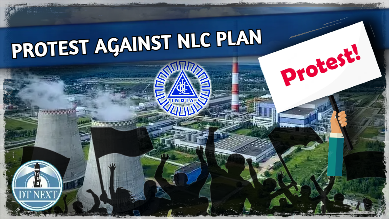 Protest against NLC plan in Cuddalore Protest against NLC plan in Cuddalore