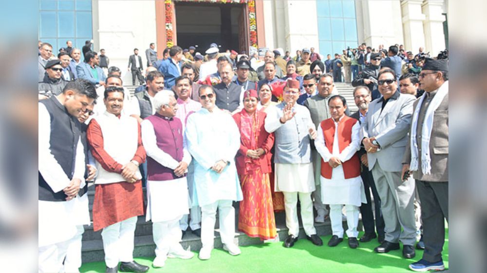 Uttarakhand Budget session begins, Congress MLAs stage dharna